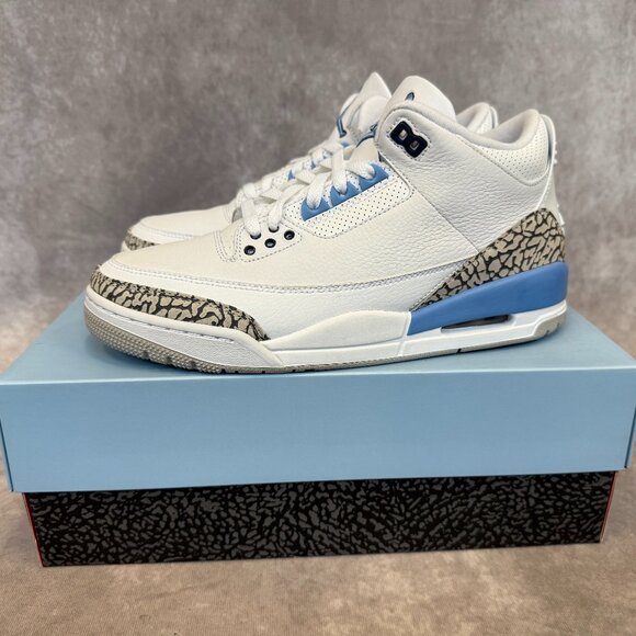 Air Jordan 3 Retro – White/Valor Blue-Tech Grey | Men’s Size 9 | New in Box main image 7
